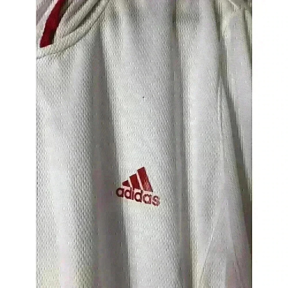 Adidas Mens Size 2XL Red/White Zip Up Jacket Hidden Inside Pockets - Picture 4 of 6